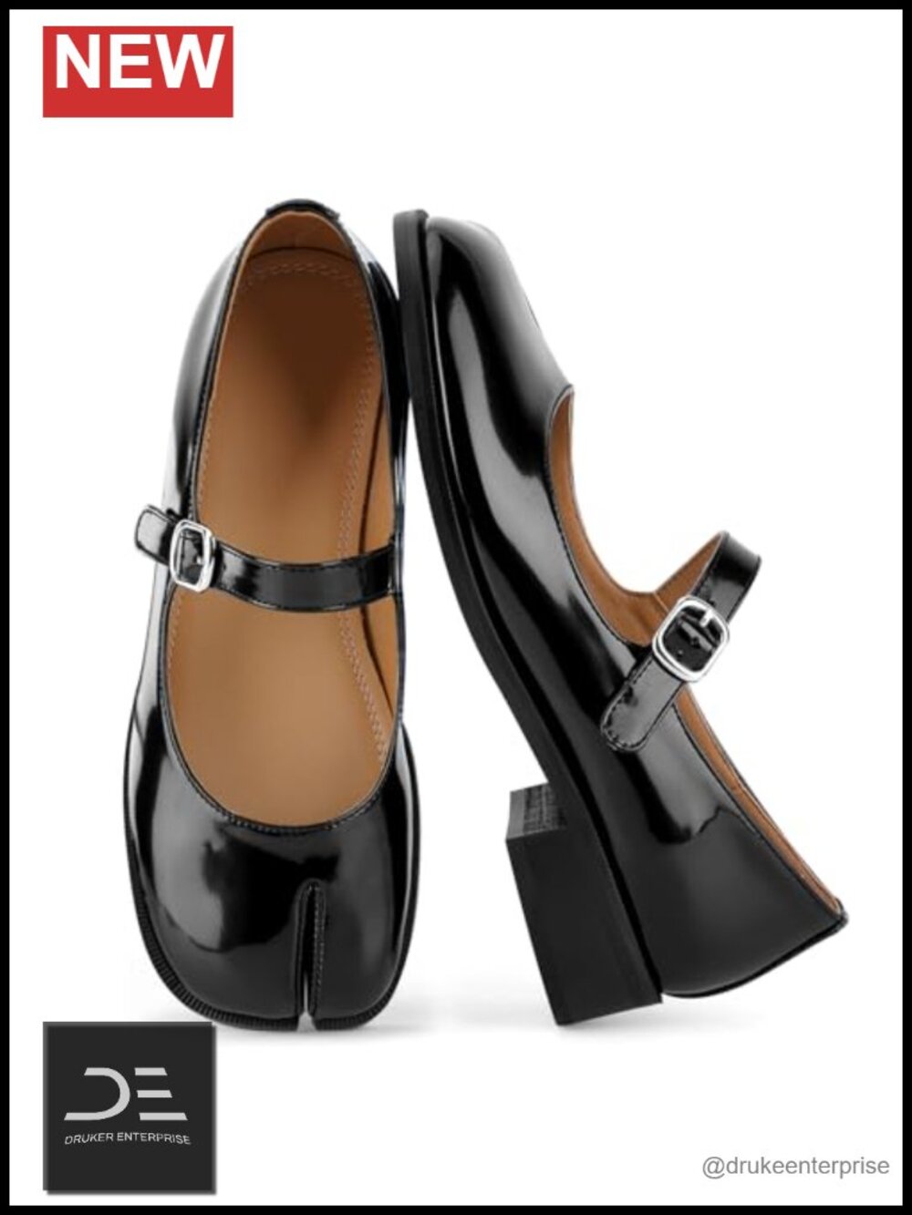 Tabi Split Toe Mary Jane Flats Women Work Casual Dress Ballet Shoes